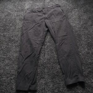 White Sand Chino Pant Men 50 (32x28) Gray Slim Tapered Italian Designer Trousers
